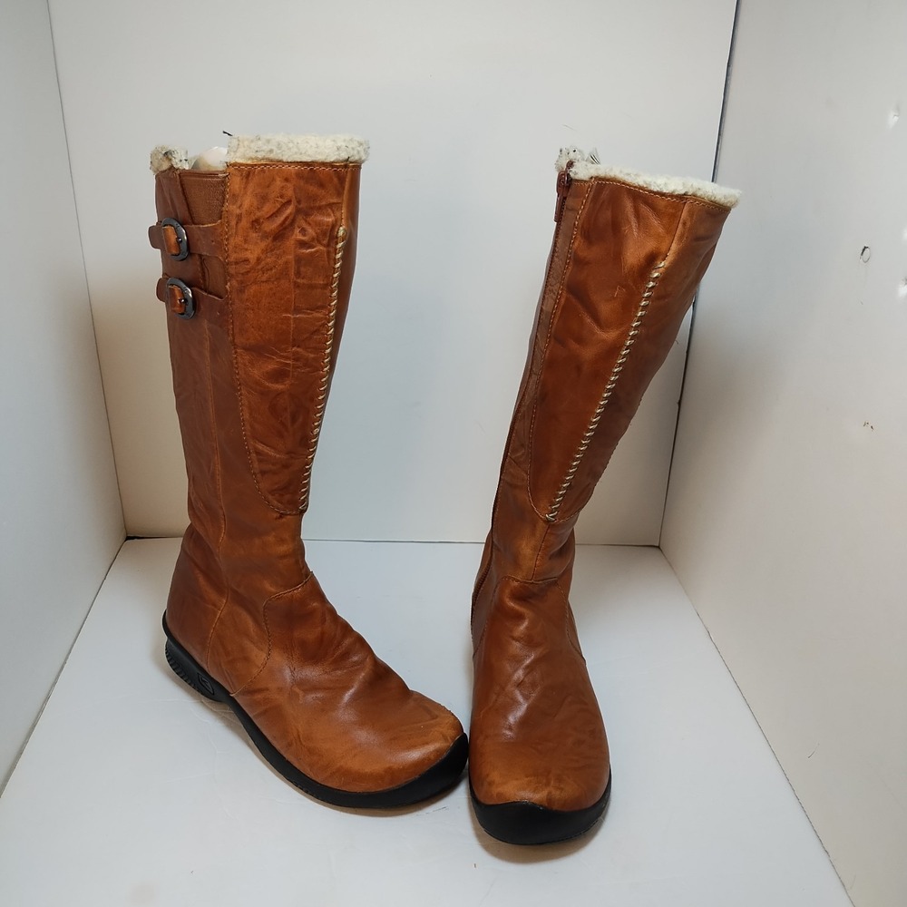 Keen Bern Baby Womens 6 Waterproof Brown Leather Knee High Lined Riding Boots